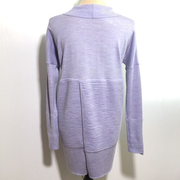 Lululemon Cardigan Sweater Womens 6 Purple LilacSit In Lotus Wrap II Merino Wool - Picture 7 of 14